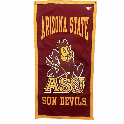 Vtg Arizona State Sun Devils ASU University Pennant Banner 8” X 33” USA Made • $59