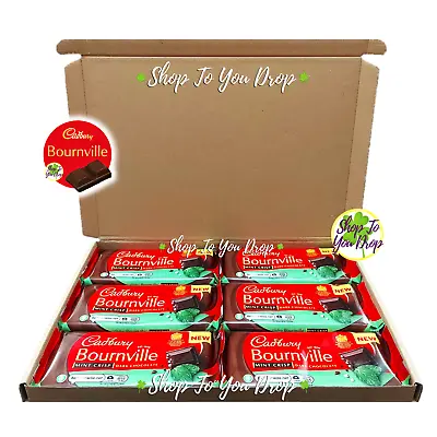 6 X BOURNVILLE MINT CRISP DARK CHOCOLATE BAR 100g PERSONALISED GIFT BOX 🍫 • £16.95