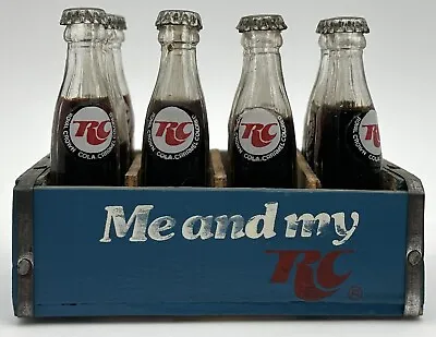 Vintage RC Cola Miniature Glass Bottle 12 Pack With Wooden Crate Royal Crown • $299.95