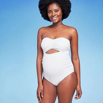 Off The Shoulder One Piece Maternity Swimsuit - Isabel Maternity By Ingrid & • $7.99