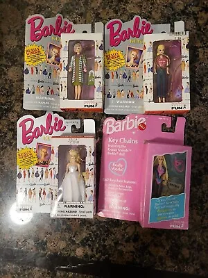 $9.95 • Buy Vintage NIB Mattel Basic Fun Barbie KeyChains  1995-97 Set Of 4