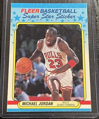 1988 Fleer Michael Jordan STICKER NO STAIN Near Mint NM #7 Well Centered • $99.99