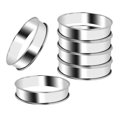 6 Pack 4 Inch  Rolled English Muffin Rings Stainless Steel Crumpet Rings7955 • $12.99