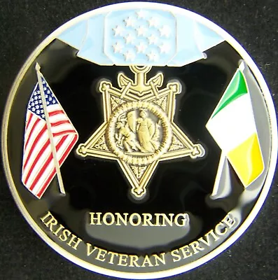 Medal Of Honor MOH Honoring Irish Veteran Service Challenge Coin • $75