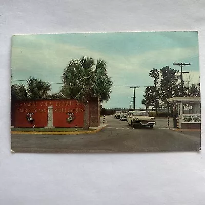 Parris Island SC Marine Corps Depot Gate Vintage C1966 Postcard Chrome Posted • $2.75