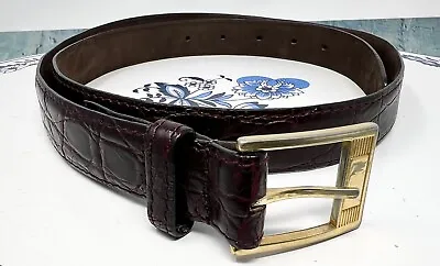 Genuine Glazed Caiman Crocodile Belt Mens Gray’s Old Co. Made In Italy MRSP $350 • $79.99