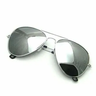 Mens Ladies Retro Silver Mirror Classic Sunglasses Uv400 Shade • £3.98