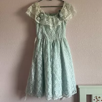 Gunne Sax By Jessica Mcclintock Vintage 80s Baby Blue Lace Dress • $30