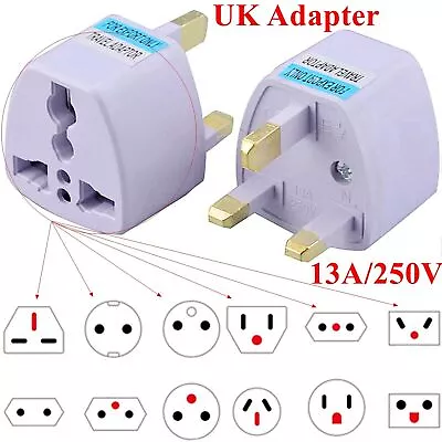 1-10Universal Travel Adapter EU US AU 2 To UK 3 Pin Plug Converter Power Socket • £6.57