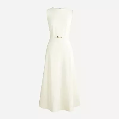 NWT J. Crew Cream A-Line Midi Dress In Italian Wool - Petite 4 AU 8 • $200