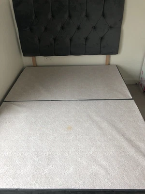 £285 • Buy Grey Faux Suede Double Bed Frame With Mattress