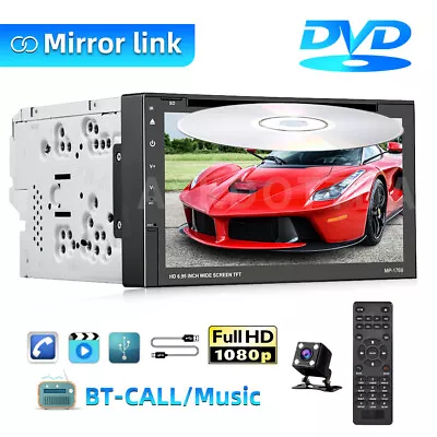 6.95  2Din Full Touch Car Stereo BT Radio CD DVD Player GPS Nav USB/TF/FM Cam • $104.99