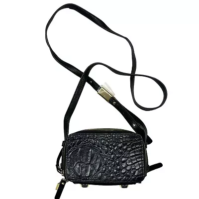 G.I.L.I. Got It Love It Croc Embossed Leather Mini Crossbody In Black • $29.99