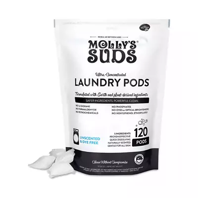 Molly's Suds Laundry Powder Pods Unscented 120 Pods NEW • $16.99