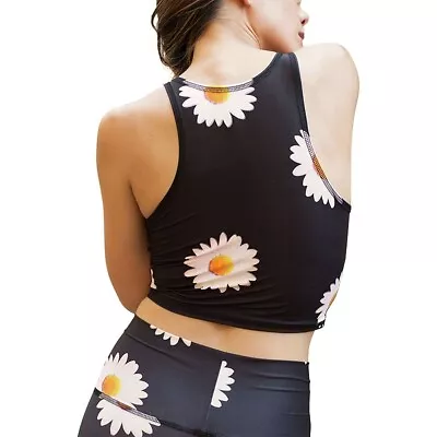 Teeki Crop Top XS/S Daisy Mermaid Tank Yoga Pilates Sustainable Antimicrobial • $27.19