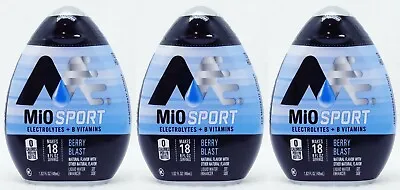 3x Mio Sport BERRY BLAST Liquid Water Enhancer Drink Mix Drops B Vitamins • $17.99