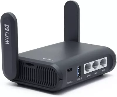 GL-AXT1800 (Slate AX) Pocket-Sized Wi-Fi 6 Gigabit Travel Router Extender/Re... • $129.99