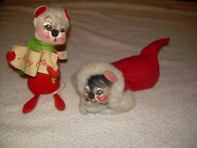 Pair Of Vintage Annalee Christmas Mouse Dolls • $19.95