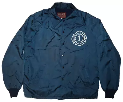 COLLEGIATE PACIFIC FIRE FIGHTER Size XL Button Jacket VTG ALERT GREAT NECK • $47.49