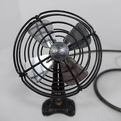 Vintage Fulton Flex Drive Dash Fan Motorless Non Vacuum Mechanical Caged 1930s • $299