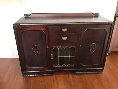 $279 • Buy Antique Sideboard With Leadlight Doors In Very Good Condition