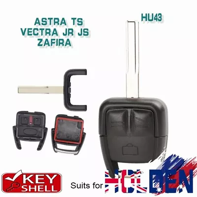 Uncut Remote Key Shell Case Fob To Suit Holden Vectra JR JS Astra TS Zafira HU43 • $12.80