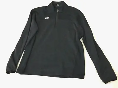 OAKLEY Mens Sweatshirt Black Regular Fit 1/4 Zip Pullover Long Sleeve Size Large • $17.77