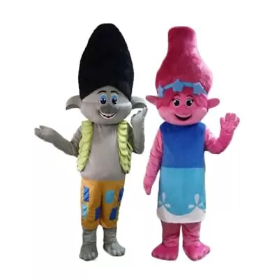 Dream Works TROLLS Anime Movie Halloween Cute Troll Mascot Costume Fancy Dress M • $127.59