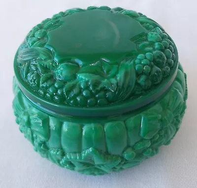 Vintage Czech Malachite Green Trinket Box - Curt Schlevogt • $22.67