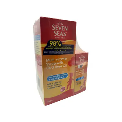 $64.75 • Buy Seven Seas Multi-Vitamin Syrup With Cod Liver Oil Kids 500ml + 100 Ml