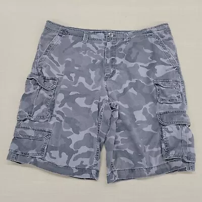 No Boundaries Camo Cargo Shorts Size 40 Black Cotton Casual Work 11  Inseam • $12.98