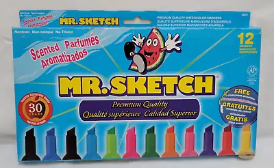 New Mr. Sketch Scented Watercolor Marker Set Of 12 - Assorted Scents Colors 2005 • $13.49