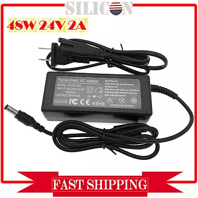 24V 2A AC DC Adapter Power Supply Cord Charger For LCD Monitor Printer 5.5mm Tip • $12.29