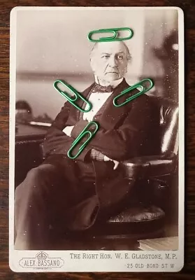 The Right Hon. William E Gladstone MP Cabinet Photo Card By Alex Bassano C.1880s • £15