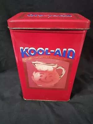 Vintage Red Kool-Aid Packet Tin Retro Kitchen Metal Storage Canister Advertising • $19.99