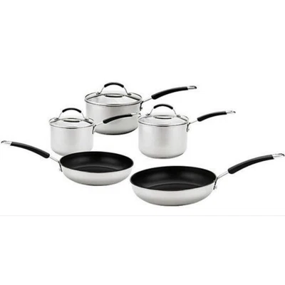 £100 • Buy Meyer 5 Pcs Stainless Steel Induction Saucepan Frying Pan Cookware Set With Lids