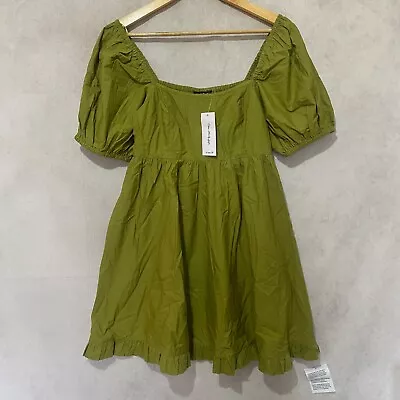 Miss Selfridge Green Mini Dress Women's Short Sleeve Size UK 10 • £8.09