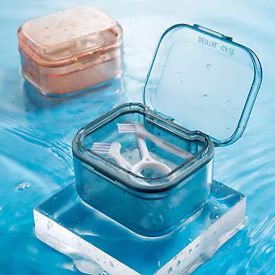 Denture Bath Case Dental False Teeth Storage Boxes With Drain Tray Container  • $13.19