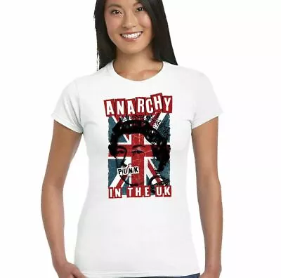 Anarchy In The UK Womens Punk Rock T-Shirt Union Jack Clash • £10.99