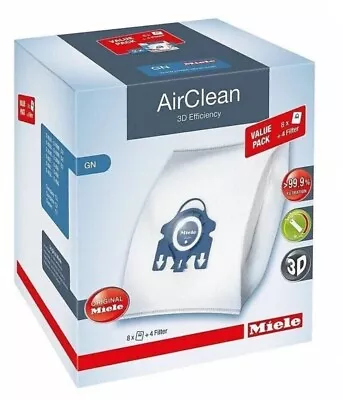 Miele AirClean 3D Efficiency Dust Bag Type GN XL Value Pack 8 Bags 4 Filters • $24.98