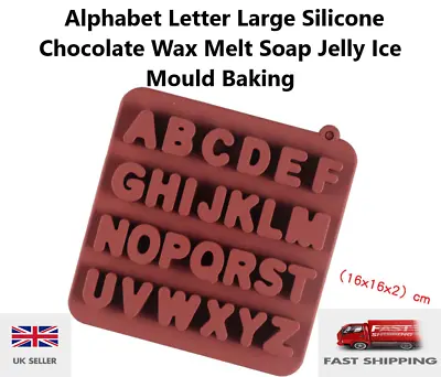  Alphabet Letter Large Silicone Chocolate Wax Melt Soap Jelly Ice Mould Baking  • £3.99