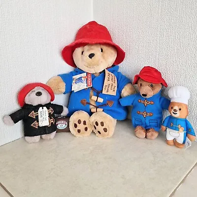 Paddington Bear Bundle X 4 Black Blue Duffle Coat Teddy Plush Soft Toy Collector • £22