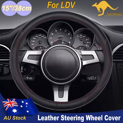 2024 Upgraded Leather Automotive Car Steering Wheel Covers For LDV Black Red 15  • $41.87