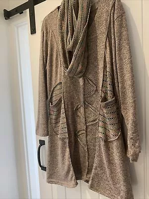 Ladies Made In Italy Tunic Jumper With Cowl Scarf One Size Best Fit 20-24 Used • £6.99