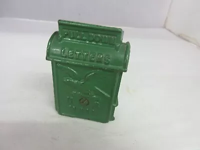 Vintage Cast Iron Green Mailbox  Bank Savings Bank  148-g • $85