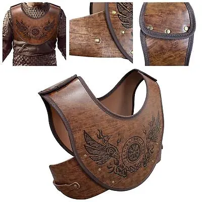 PU Leather Viking Chest Armor Viking Costume Knight Armor Vest For Halloween • £27.01