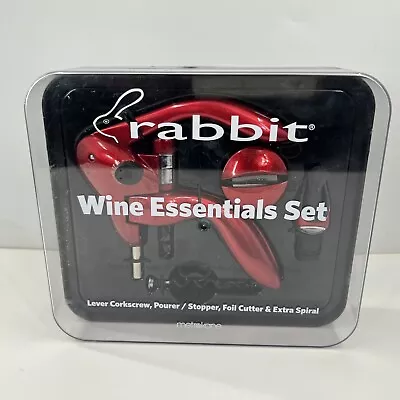 Metrokane Rabbit 4 Piece Wine Essential Boxed Set Red NEW • $29.99