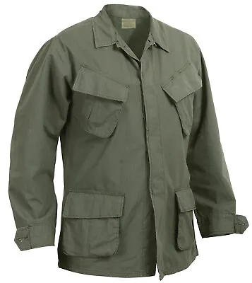 OD Green Vintage Military Rip-Stop Vietnam Era BDU Fatigue Shirt Fast Shipping • $56.49