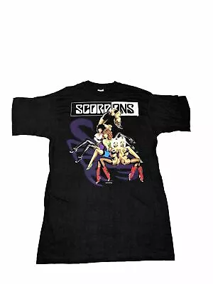 ECU Vintage 1991 Scorpions Tease Tour Band T-Shirt Music Rock 90s Sz L 2 Sided • $127.50