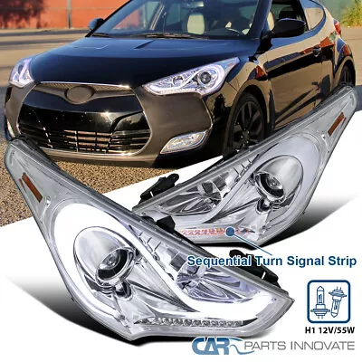 Clear Fits 2012-2017 Hyundai Veloster Projector Headlights LED Sequential Signal • $350.95